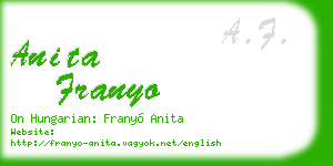 anita franyo business card